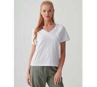 British Boxers Women's Organic Cotton V-Neck T-Shirt - White - SMALL