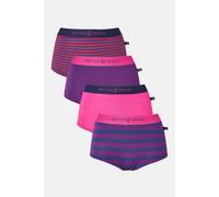 British Boxers Women's Pack of Four "Cherry Pie" Bamboo Hipster Boxer Briefs in Dark Pink | Size: 10 British Boxers Dark Pink 10