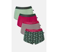 British Boxers Women's Pack of Four "Forest Berry" Bamboo Hipster Boxer Briefs | Size: 2XL British Boxers Multicolor 2XL