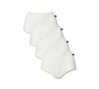 British Boxers Women's Pack of Four "Ivory" Bamboo Full Briefs in Off-White | Size: 8 British Boxers Off-White 8