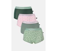 British Boxers Women's Pack of Four "Juniper" Bamboo Hipster Boxer Briefs | Size: Large British Boxers Multicolor L