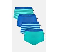 British Boxers Women's Pack of Four "Seagreen" Bamboo Hipster Boxer Briefs in Bright Blue | Size: Large British Boxers Bright Blue L