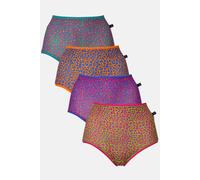 British Boxers Women's Pack of Four "Wild Cat" Full Briefs | Size: 12 British Boxers Multicolor 12