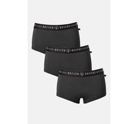 British Boxers Women's Pack of Three "Black" Hipster Briefs in Black | Size: 10 British Boxers Black 10