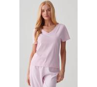 British Boxers Women's "Pretty in Pink" Organic Cotton V-Neck T-Shirt in Light Pink | Size: Large British Boxers Light Pink L