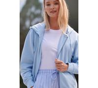 British Boxers Women's "Sky Blue" Organic Cotton Zip-up Hoodie in Light Blue | Size: XL British Boxers Light Blue XL
