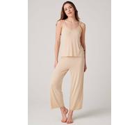 British Boxers Women's "Soft Sand" Bamboo Lace Camisole Pyjama Set in Light Sand | Size: 10 British Boxers Light Sand 10