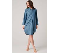 British Boxers Women's "Stornoway" Herringbone Brushed Cotton Nightshirt in Teal | Size: XL British Boxers Teal XL
