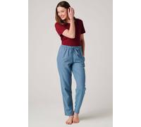 British Boxers Women's "Stornoway" Herringbone Brushed Cotton Pyjama Trousers in Teal | Size: XL British Boxers Teal XL