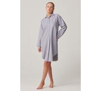 British Boxers Women's "Westwood Pebble" Stripe Brushed Cotton Nightshirt in Light Grey | Size: XS British Boxers Light Grey XS