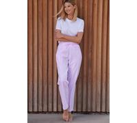 British Boxers Women's "Westwood Pink" Stripe Brushed Cotton Pyjama Trousers in Light Pink | Size: Medium British Boxers Light Pink M