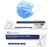 British Brand | Omnitex 3ply Premium Type IIR Disposable Surgical Face Mask | EN14683:2019 | 98% Filtration, Fluid Resistant, Medical Face Mask 2R with Ear Loops - Pack of 50