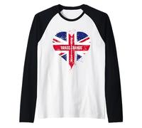 British Brass Band a Cool Union Jack for Proud Brass Banders Raglan Baseball Tee
