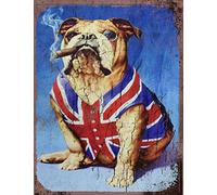 British Bull Dog Metal Wall Sign Metal Plaque 8X12 Inch