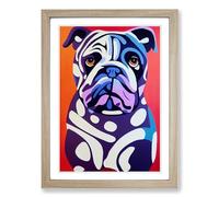 British Bulldog Abstract Vol.2 Framed Print | A2 Oak Framed Wall Art | Ready to Hang | Abstract Flag Picture | Living Room Bedroom Lounge Office
