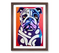 British Bulldog Abstract Vol.2 Framed Print | A2 Walnut Framed Wall Art | Ready to Hang | Abstract Flag Picture | Living Room Bedroom Lounge Office