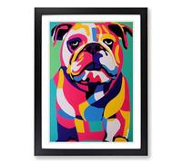 British Bulldog Abstract Vol.3 Framed Print | A2 Black Framed Wall Art | Ready to Hang | Abstract Flag Picture | Living Room Bedroom Lounge Office