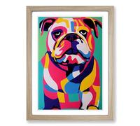 British Bulldog Abstract Vol.3 Framed Print | A2 Oak Framed Wall Art | Ready to Hang | Abstract Flag Picture | Living Room Bedroom Lounge Office