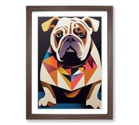 British Bulldog Abstract Vol.4 Framed Print | A2 Walnut Framed Wall Art | Ready to Hang | Abstract Flag Picture | Living Room Bedroom Lounge Office