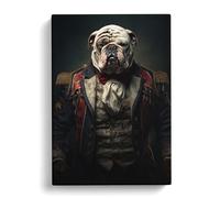 British Bulldog Conceptual Art Canvas Print | Gallery Wrapped 30mm Frame Wall Art | 30x20 inches | Ready to Hang | Contemporary Animal Picture | Living Room Bedroom Lounge Office