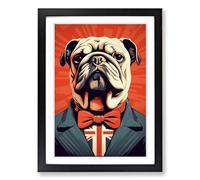 British Bulldog Constructivism Framed Print | A2 Black Framed Wall Art | Ready to Hang | Modern Flag Picture | Living Room Bedroom Lounge Office