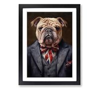 British Bulldog Contemporary Framed Wall Art Print A2 Black