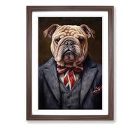 British Bulldog Contemporary Framed Wall Art Print A2 Walnut