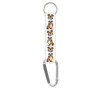 British Bulldog Dog Gift Keychain for Keys, Belt, Purse, Lanyard Key Chain, Whistle, ID Badge Holder. Themed Gift Eco-Friendly