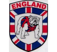 (British Bulldog) England Shield Self-Cling Car Window Sticker