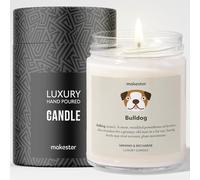 British Bulldog Gifts - Luxury Soy Wax Candle - Vanilla, Jasmine, Sugared Almond - Makester