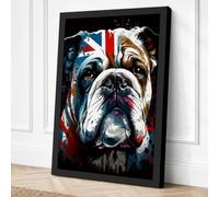 British Bulldog Modern Canvas Wall Art Print 18x12 Inch (46 x 30 cm)