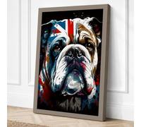 British Bulldog Modern Canvas Wall Art Print 18x12 Inch (46 x 30 cm)