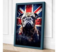British Bulldog Pride Modern Canvas Wall Art Print 24x16 Inch (61 x 41 cm)