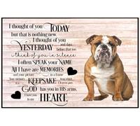 British Bulldog RIP Gift Magnet - I thought of you Today Poem - Bereavement dog loss, sympathy, memorial Flexible Magnet 6" x 4"