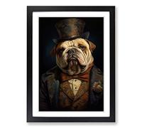 British Bulldog Romanticism Framed Wall Art Print A2 Black