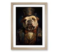 British Bulldog Romanticism Framed Wall Art Print A2 Oak