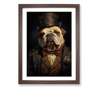 British Bulldog Romanticism Framed Wall Art Print A2 Walnut