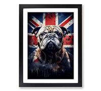 British Bulldog Symbolism Framed Print | A2 Black Framed Wall Art | Ready to Hang | Modern Flag Picture | Living Room Bedroom Lounge Office