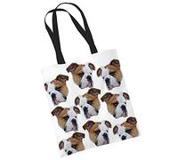 British Bulldog Tote Bag Gifts for Dog Lovers Print Bags with Dogs on White