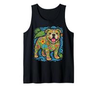 British Bulldog Tropical Flowers Floral Dog Summer Vibes Tank Top
