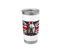 British Bulldog Union Jack Distressed Graphic Stainless Steel Insulated Tumbler