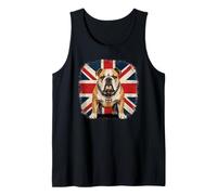 British Bulldog Union Jack Distressed Graphic Tank Top