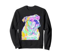 British Bulldog with Heart Sunglasses Coastal Summer Vibes Sweatshirt