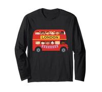 British Bus Iconic Double-Decker Public Transport London UK Long Sleeve T-Shirt