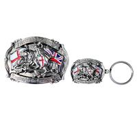 British By Birth English By The Grace of God Dragon Belt Buckle with Keychain in Presentation Box