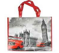 British Candy World artistic London portrait shopping bag unique easy carry strong candy shopping bag with an iconic portrait of London's famous landmarks Ideal strong waterproof shopping bag,