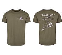 British Carpers Olive Green 100% Organic Cotton Men’s T-Shirt - Swallow Baby Don't Spit (as8, Alpha, x_l, Regular, Regular)