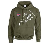 British Carpers Olive Green Men's Hoodie - Stay Warm and Stylish on Your Carp Fishing Adventures (as8, alpha, xx_l, regular, regular)