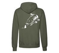 British Carpers Olive Green Men's Hoodie - Stylish and Comfy and Warm Carp Fishing Hoodie (UK, Alpha, XXL, Regular, Regular)