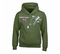 British Carpers Premium Olive Green Carp Fishing Hoodie Stay Cozy and Look Great (as8, alpha, 3x_l, regular, regular)